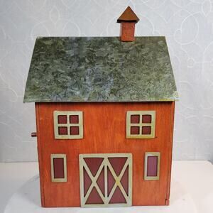 Amish Made Barn Birdhouse 14.5" Red Folk Art Handcrafted NEW